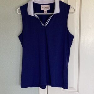 Tommy Bahama Sleeveless Collared V Neck Top